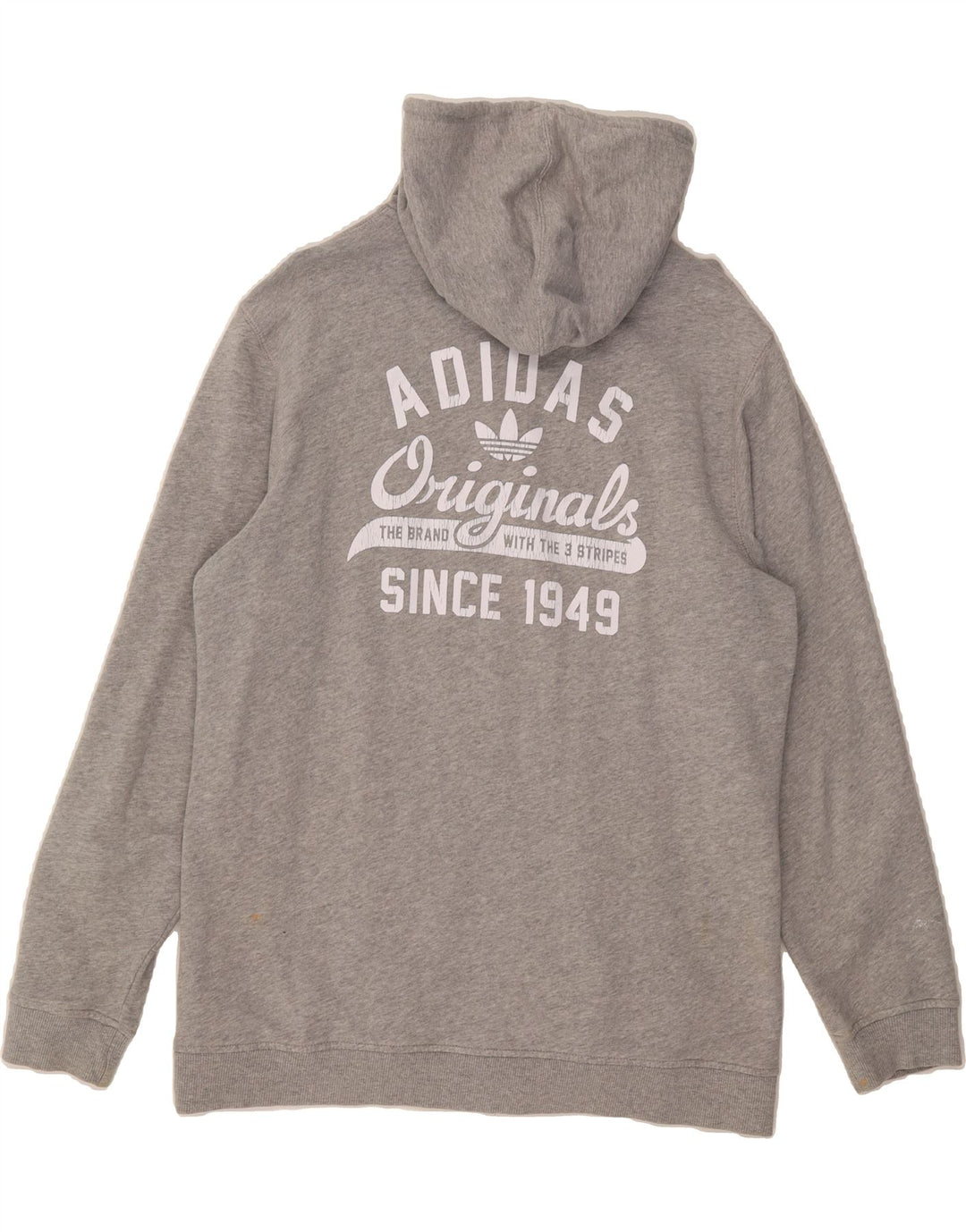 ADIDAS Mens Graphic Zip Hoodie Sweater Large Grey Cotton Vintage Adidas and Second-Hand Adidas from Messina Hembry 