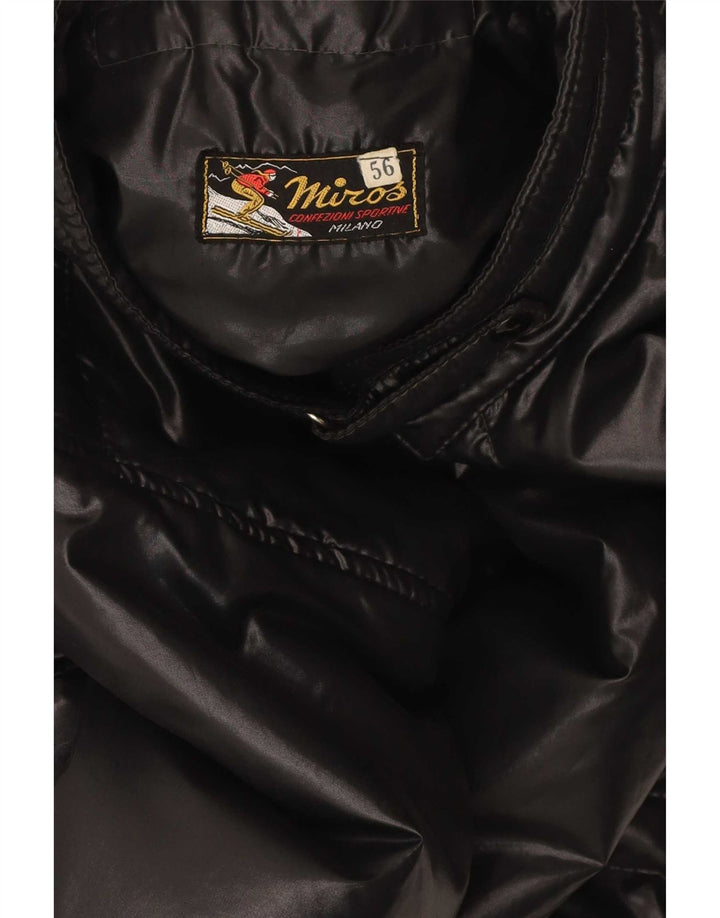 Vintage Mens Padded Jacket IT 56 3XL Black Cotton