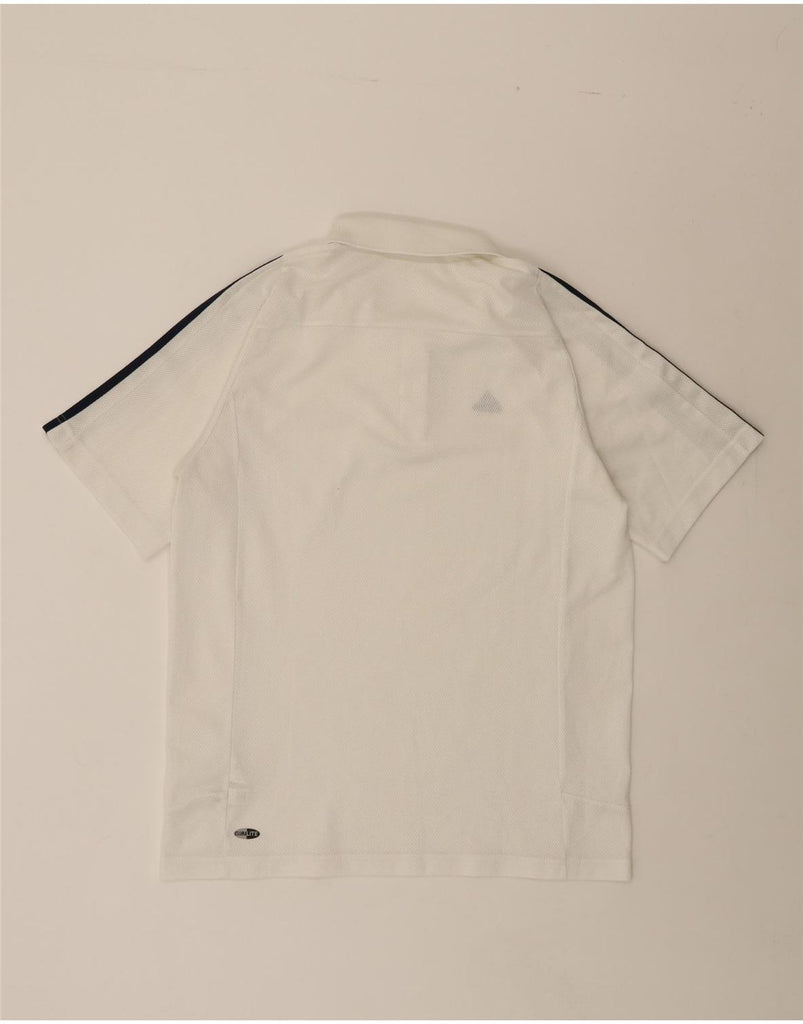 ADIDAS Mens Polo Shirt UK 38/40 Medium White Polyester Vintage Adidas and Second-Hand Adidas from Messina Hembry 