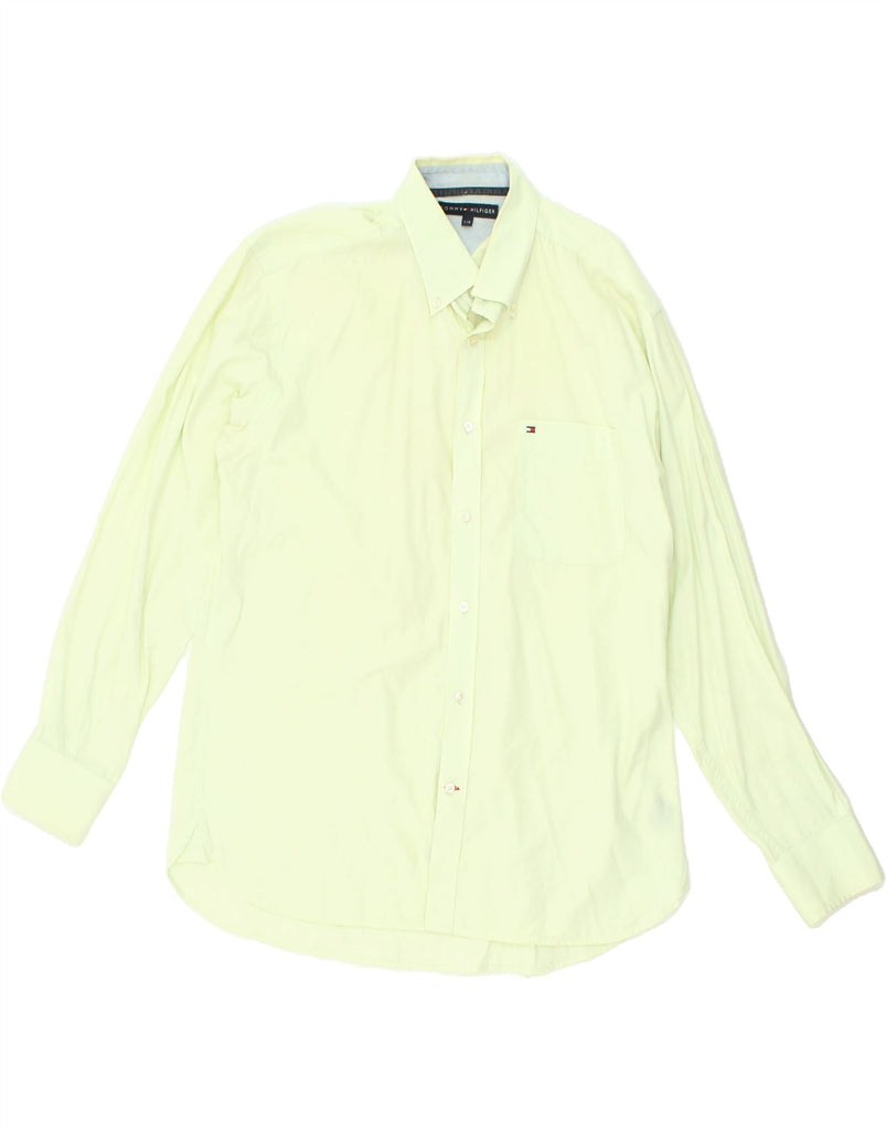 TOMMY HILFIGER Mens Shirt Large Yellow Cotton | Vintage Tommy Hilfiger | Thrift | Second-Hand Tommy Hilfiger | Used Clothing | Messina Hembry 