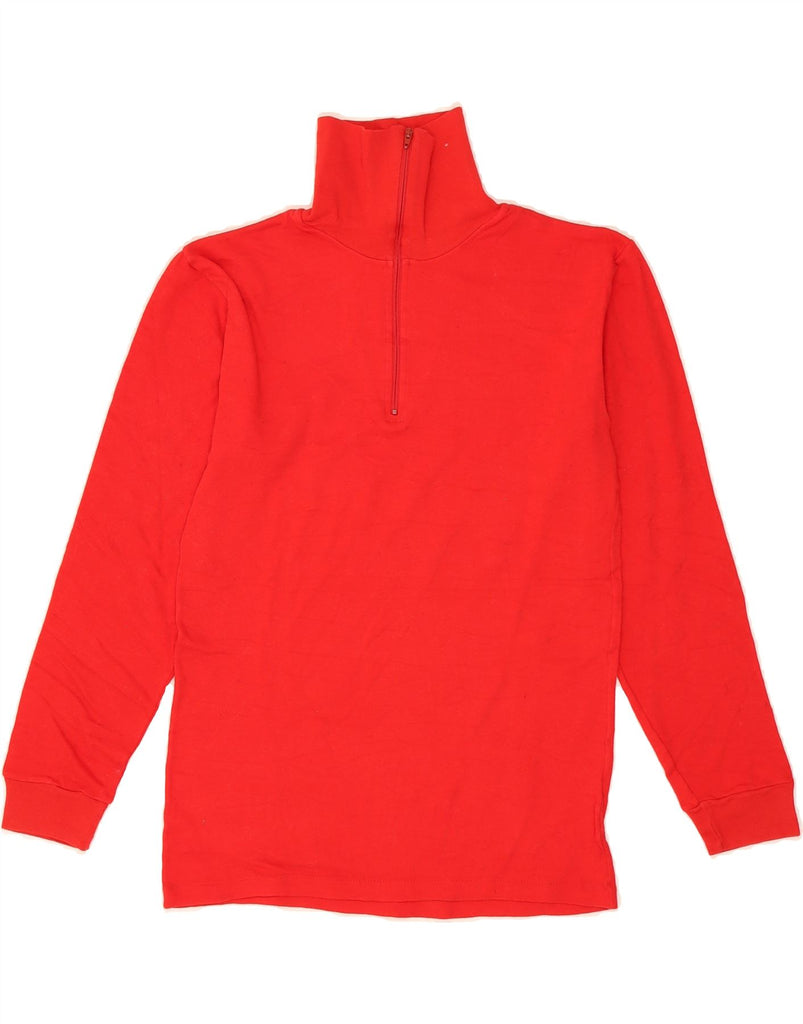 CONTE OF FLORENCE Womens Zip Neck Pullover Tracksuit Top UK 12 Medium Red Vintage Conte of Florence and Second-Hand Conte of Florence from Messina Hembry 