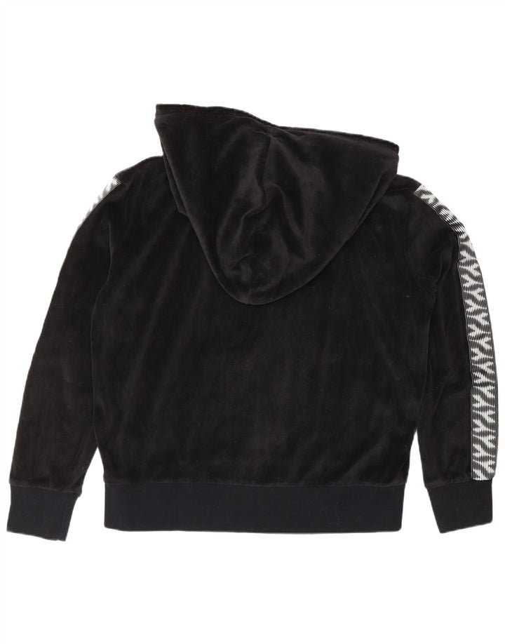 DIADORA Womens Oversized Velour Full Tracksuit UK 10 Small  Black