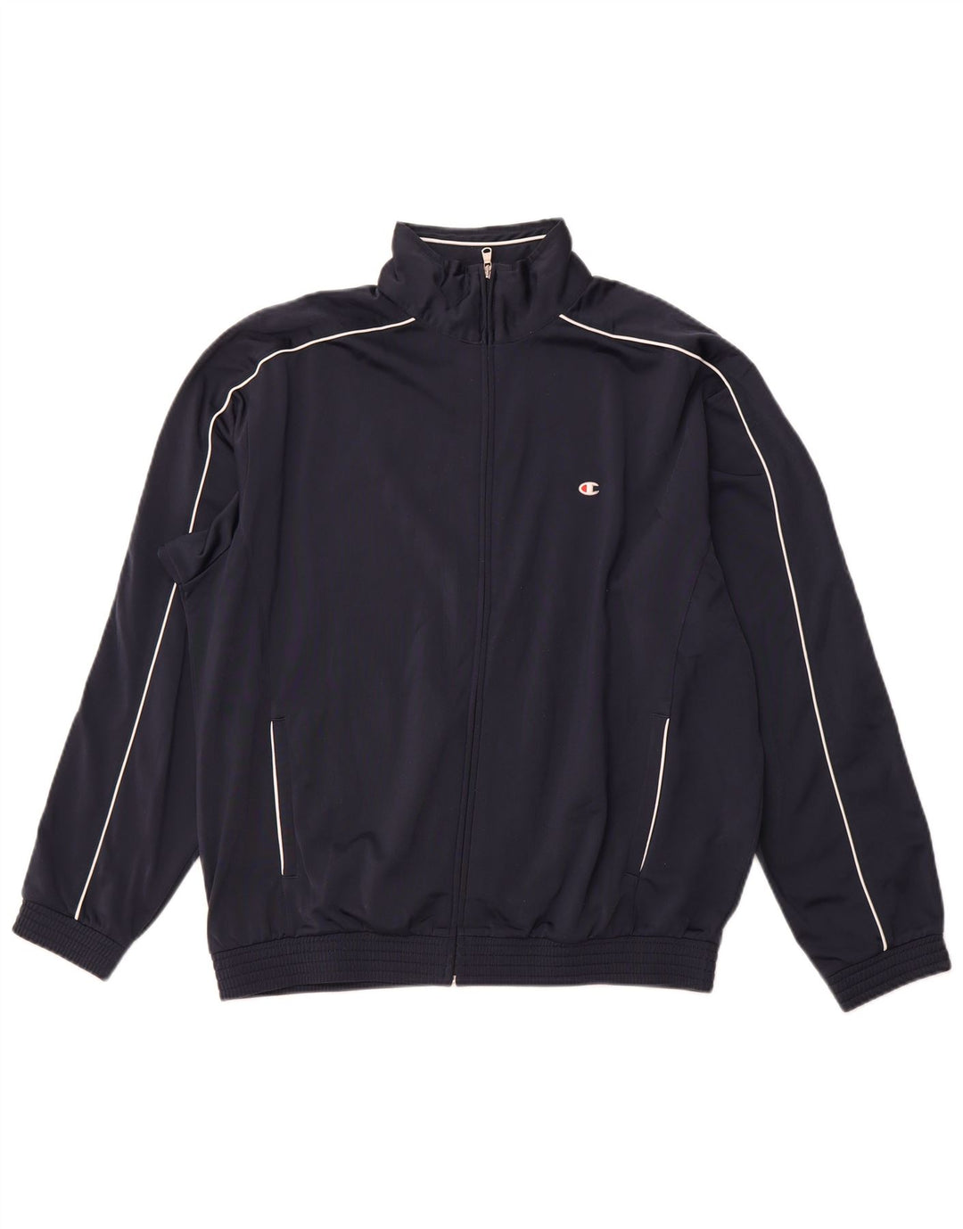 CHAMPION Mens Tracksuit Top Jacket XL Navy Blue Polyester