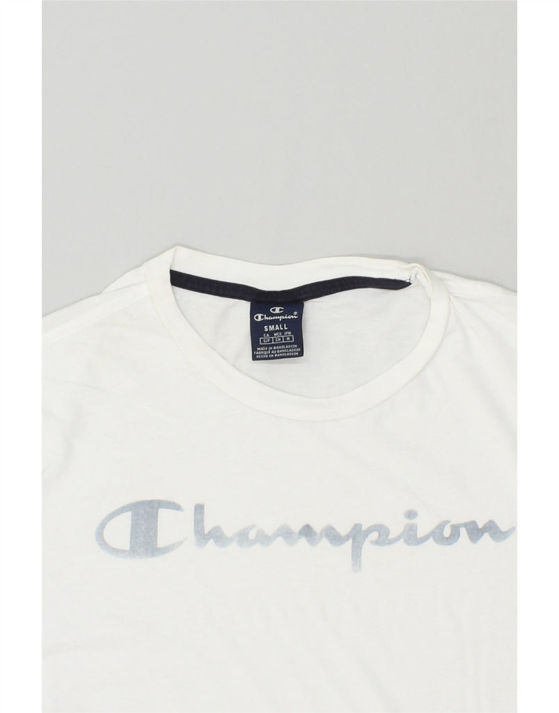 CHAMPION Mens Graphic T-Shirt Top Small White Vintage Champion and Second-Hand Champion from Messina Hembry 