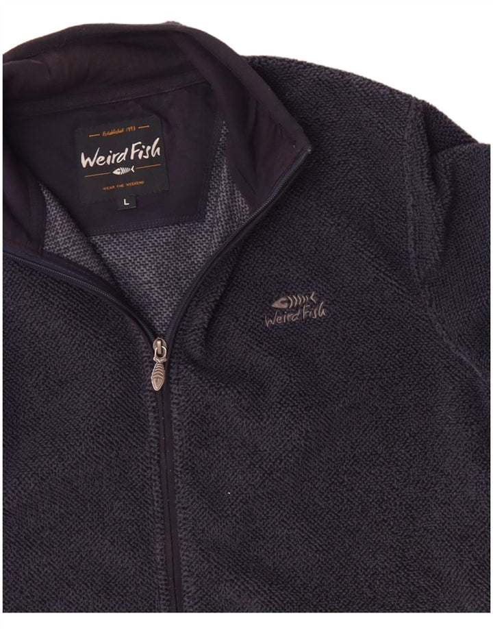Weird Fish Mens Tracksuit Top Jacket Large Navy Blue Polyester