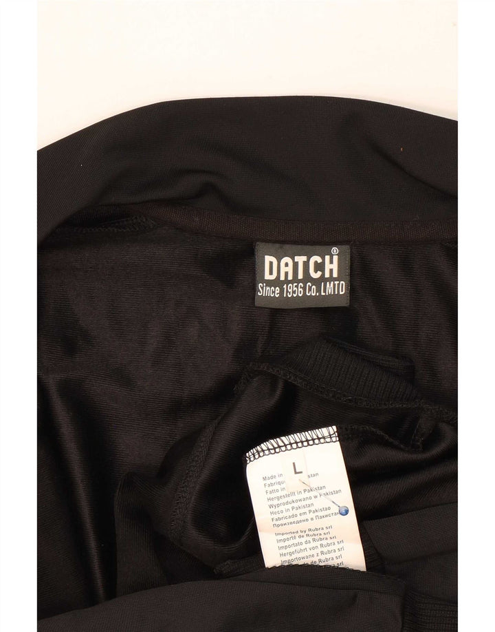 Datch Mens Graphic Tracksuit Top Jacket Large Black Polyester