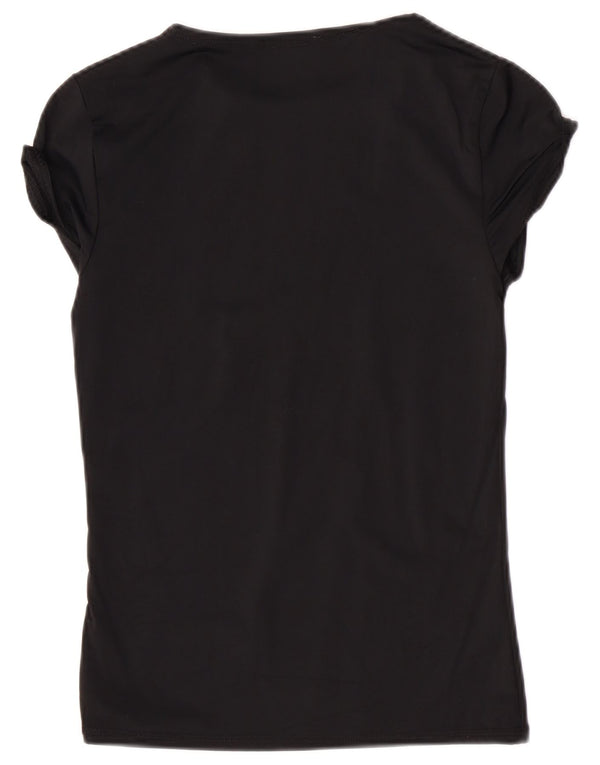 Zara Womens T-Shirt Top UK 12 Medium Black