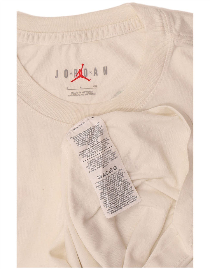 Jordan Mens Graphic T-Shirt Top Small White Cotton