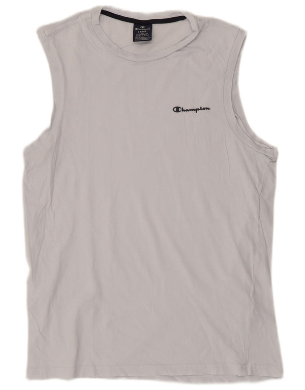 Champion Mens Vest Top Large Blue Cotton