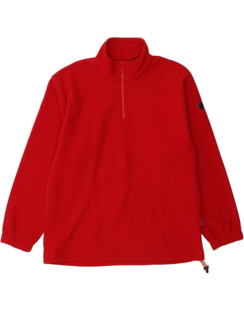 SERGIO TACCHINI Mens Zip Neck Fleece Jumper Large Red Vintage Sergio Tacchini and Second-Hand Sergio Tacchini from Messina Hembry 