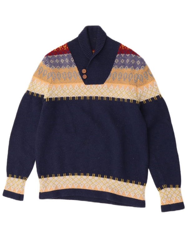 Levi's Mens Shawl Neck Jumper Sweater Medium Navy Blue Colourblock