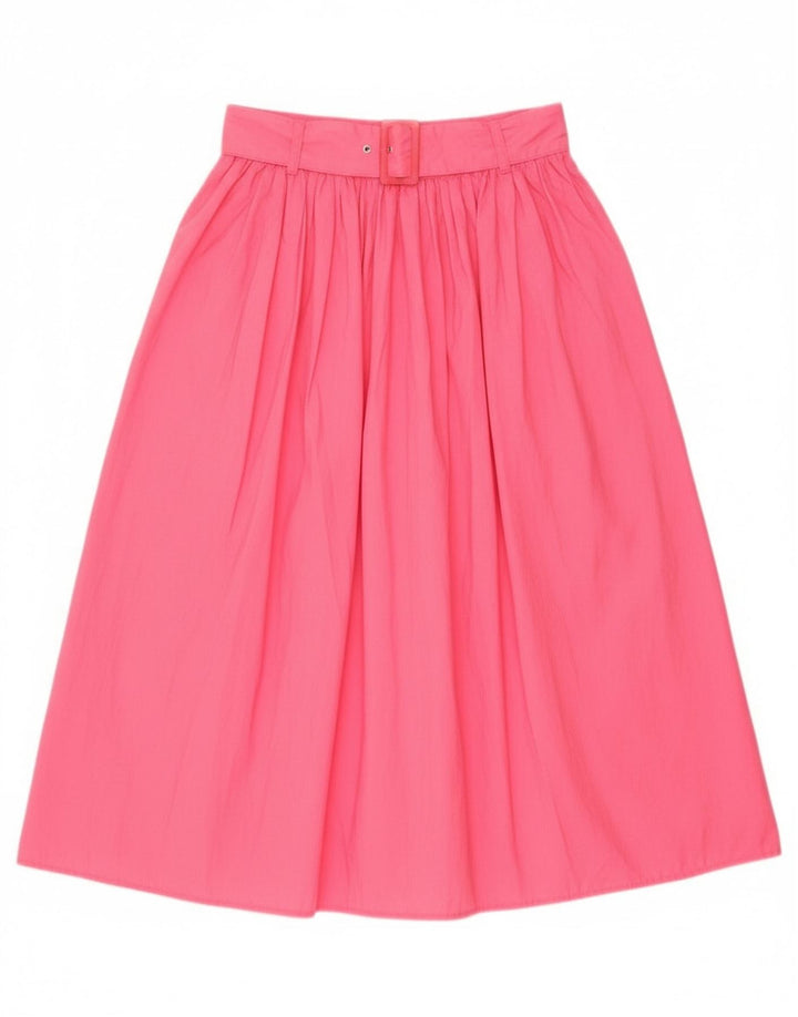 Benetton Womens A-Line Skirt IT 44 Medium W28  Pink Cotton