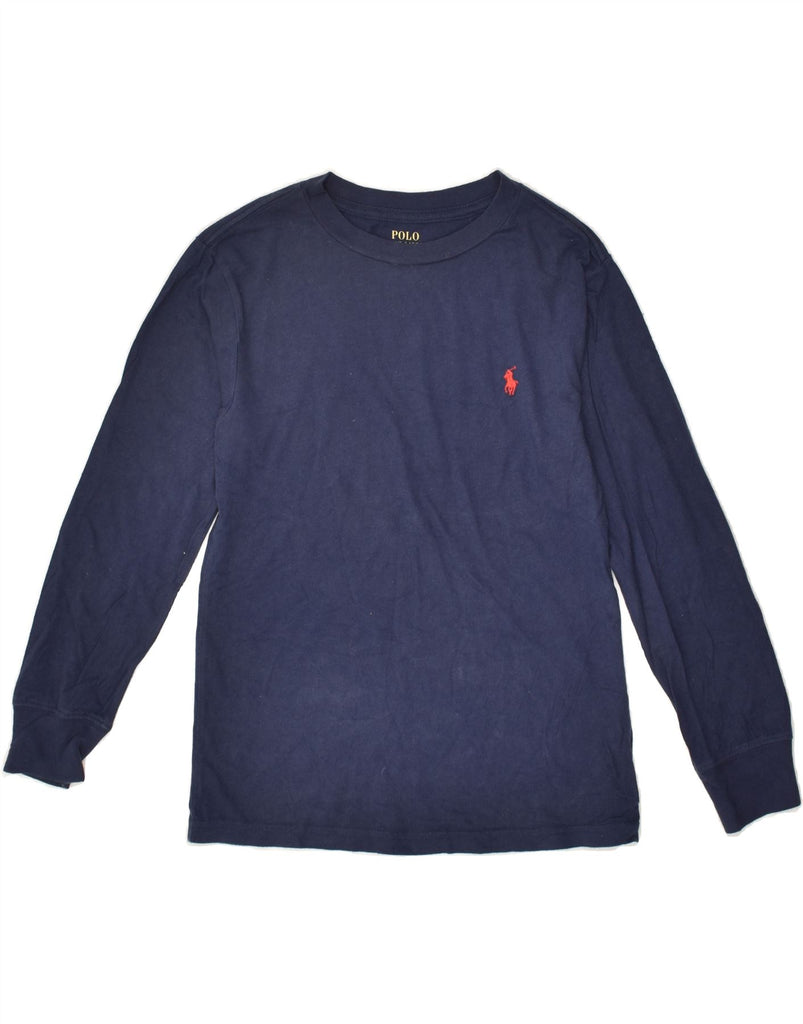 POLO RALPH LAUREN Boys Top Long Sleeve 9-10 Years Small Navy Blue Cotton | Vintage Polo Ralph Lauren | Thrift | Second-Hand Polo Ralph Lauren | Used Clothing | Messina Hembry 