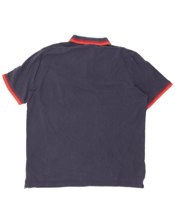 Diadora Mens Polo Shirt XL Navy Blue Striped