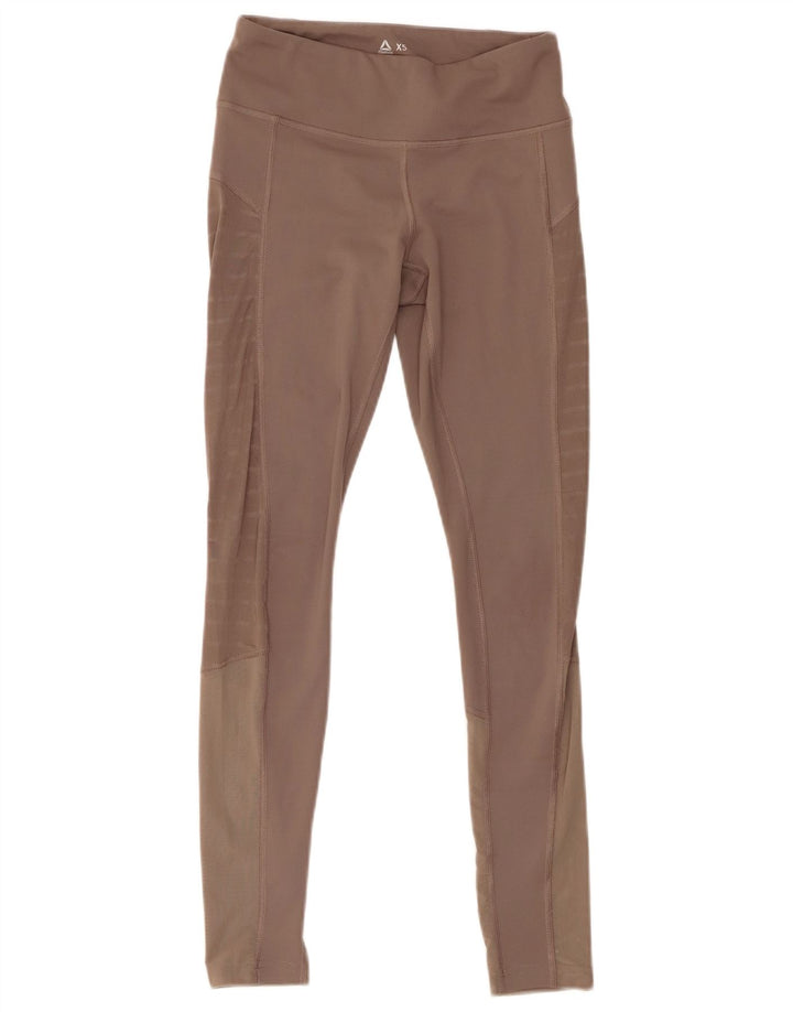 Reebok Womens Leggings UK 4/6 XS  Beige