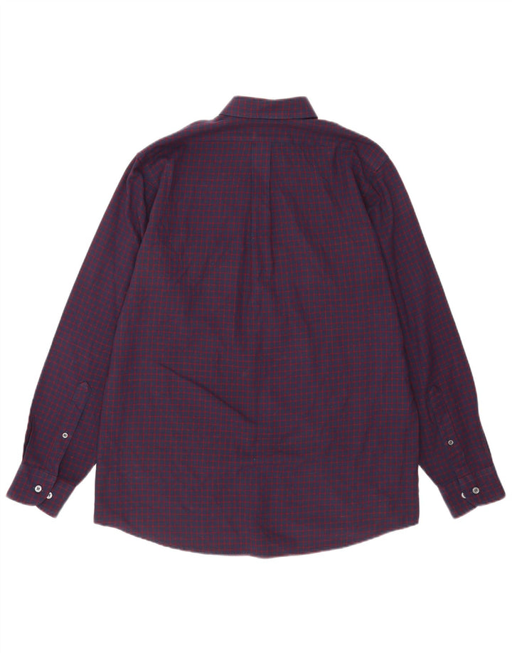 Pringle Mens Shirt Small Purple Gingham Polyester