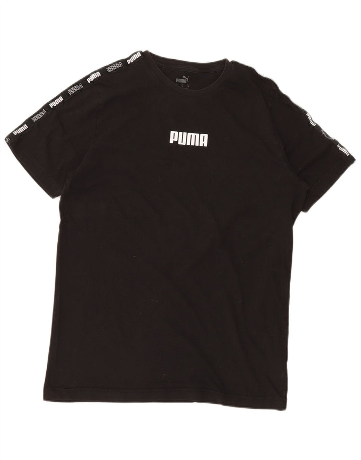 PUMA Mens Graphic T-Shirt Top Medium Black Cotton