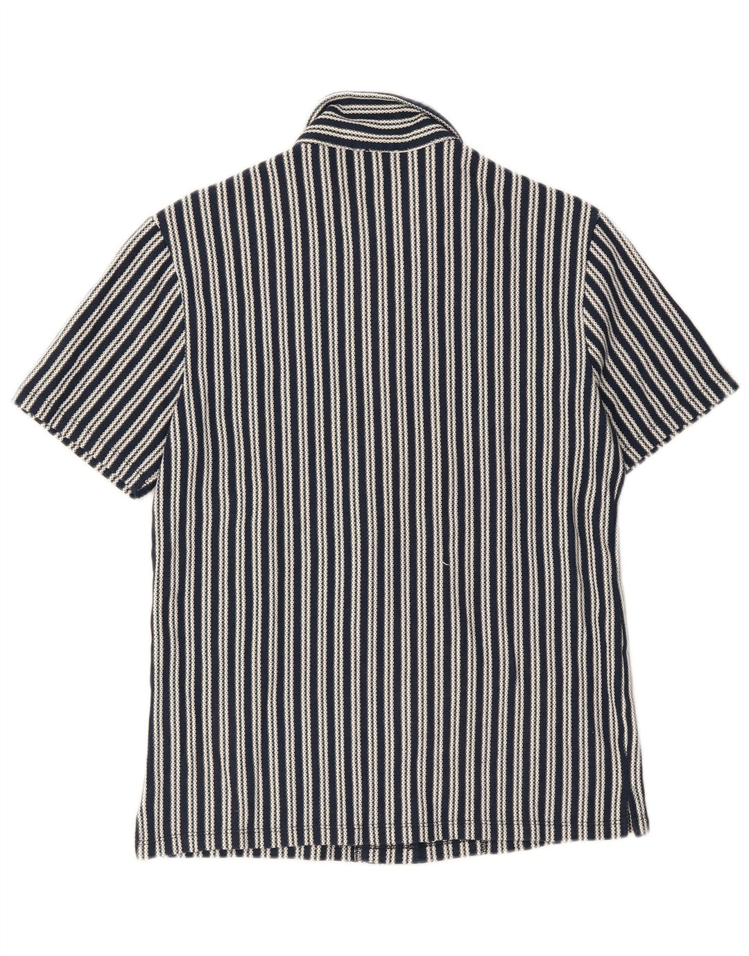 Reiss Mens Short Sleeve Shirt Medium Navy Blue Striped Cotton