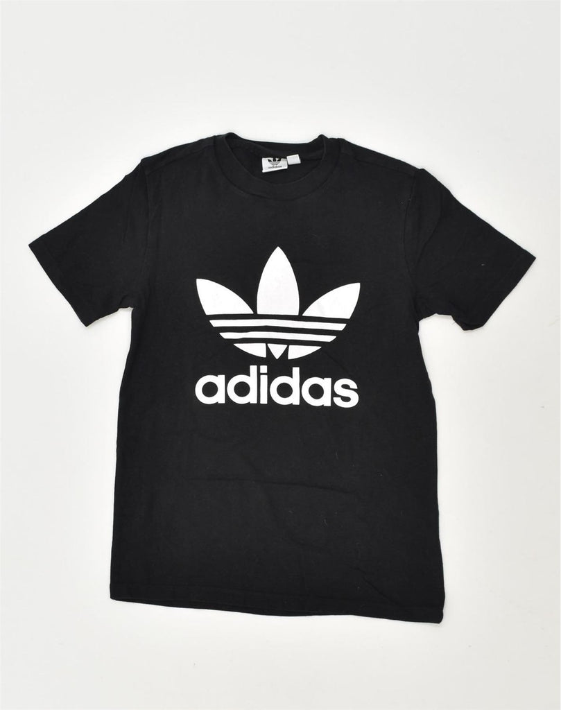 ADIDAS Womens Graphic T-Shirt Top UK 8 Small Black Cotton | Vintage Adidas | Thrift | Second-Hand Adidas | Used Clothing | Messina Hembry 