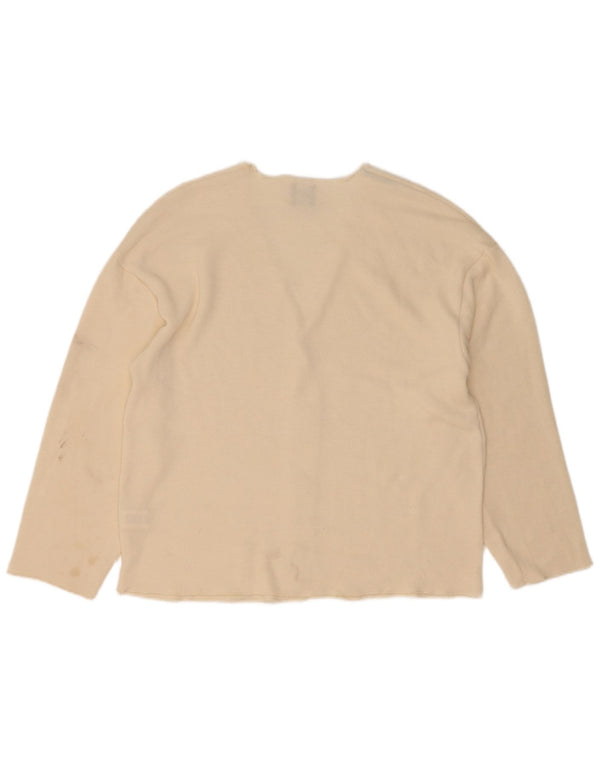 Zara Womens Cardigan Top UK 14 Medium Off White Viscose