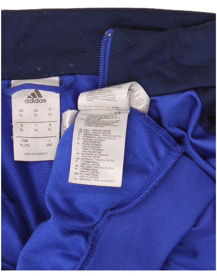 Adidas Mens Tracksuit Top Jacket XL Blue Colourblock Polyester