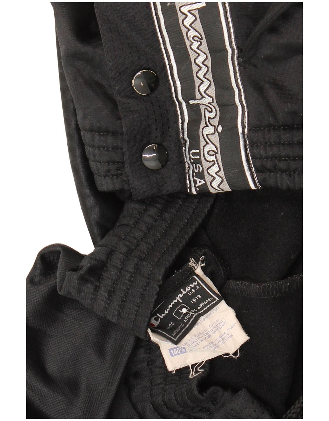 Champion Mens Graphic Tracksuit Trousers Large Black Polyester