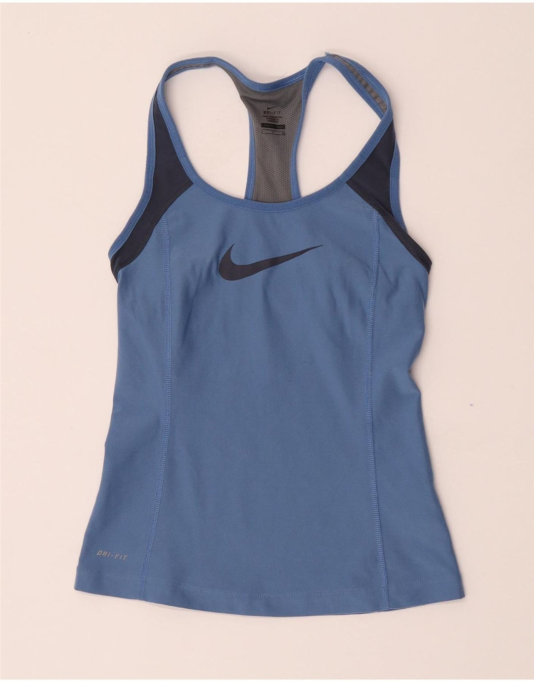 Nike Womens Graphic Vest Top UK 8 Small Blue Colourblock Polyester