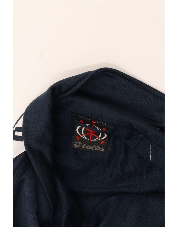 LOTTO Mens Graphic Tracksuit Top Jacket XL Navy Blue Colourblock
