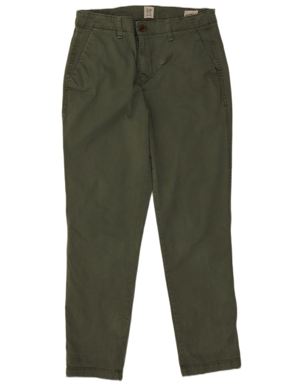Gap Womens Girlfriend Slim Cropped Trousers US 6 Medium W30 L26 Khaki