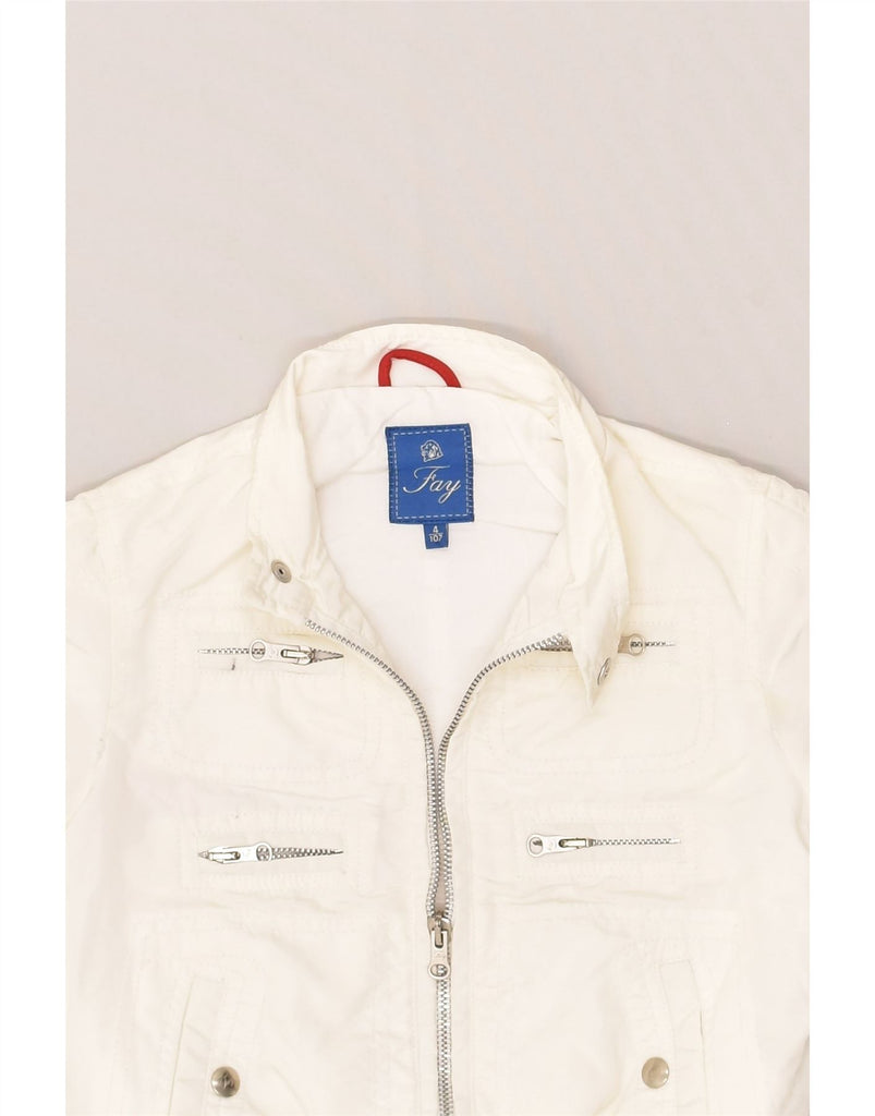 FAY Boys Bomber Jacket 3-4 Years White | Vintage Fay | Thrift | Second-Hand Fay | Used Clothing | Messina Hembry 