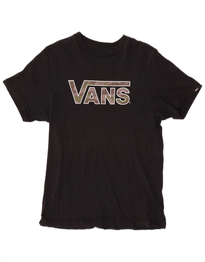 Vans Boys Custom Fit Graphic T-Shirt Top 14-15 Years XL Black Cotton