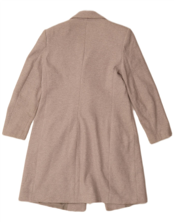 Zara Womens 1 Button Overcoat UK 14 Large Grey Polyester