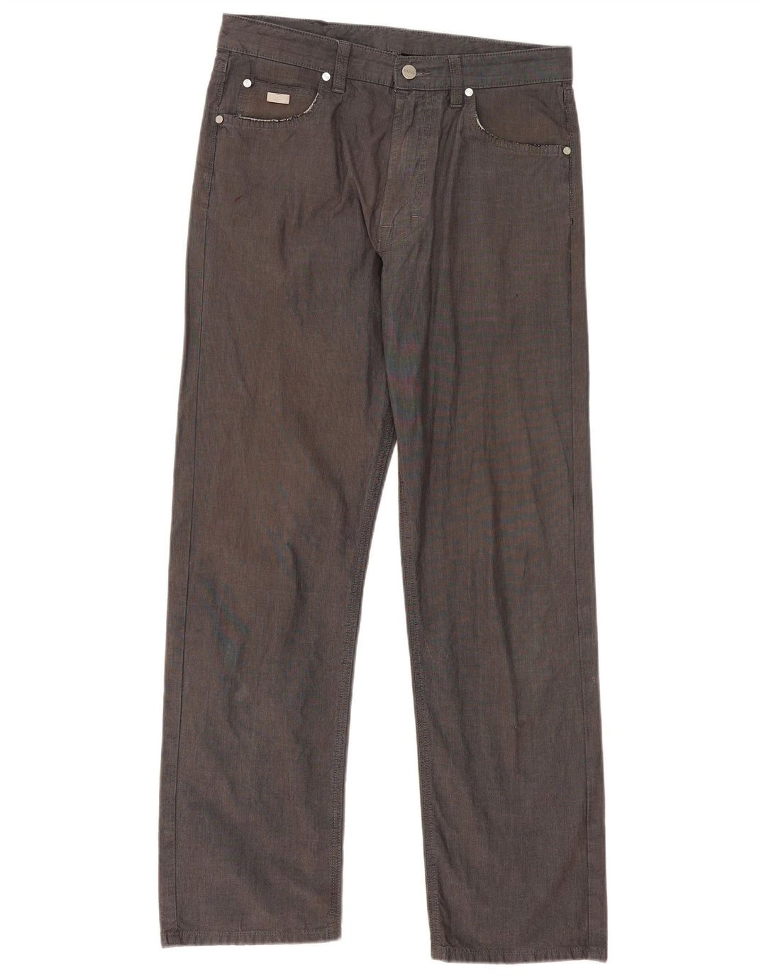 Hugo Boss Mens Straight Casual Trousers W34 L32 Grey