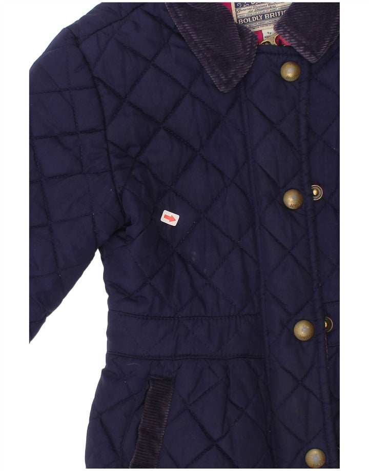 Joules Girls Quilted Jacket 3-4 Years Navy Blue Polyester