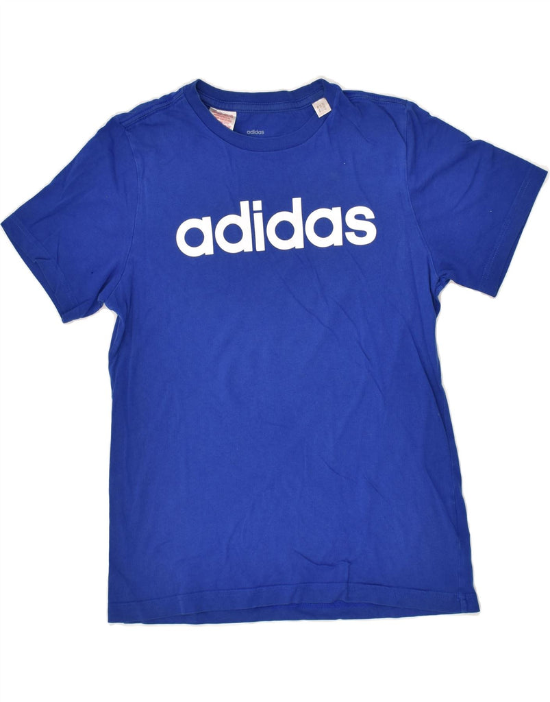 ADIDAS Boys Graphic T-Shirt Top 13-14 Years Large Blue Cotton | Vintage Adidas | Thrift | Second-Hand Adidas | Used Clothing | Messina Hembry 