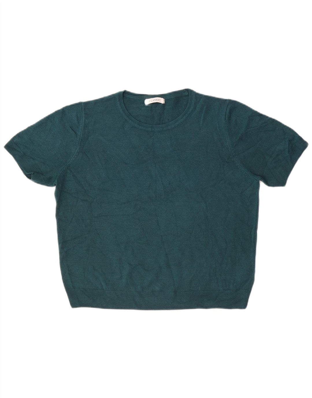 Marks & Spencer Womens T-Shirt Top UK 14 Large Green Acrylic