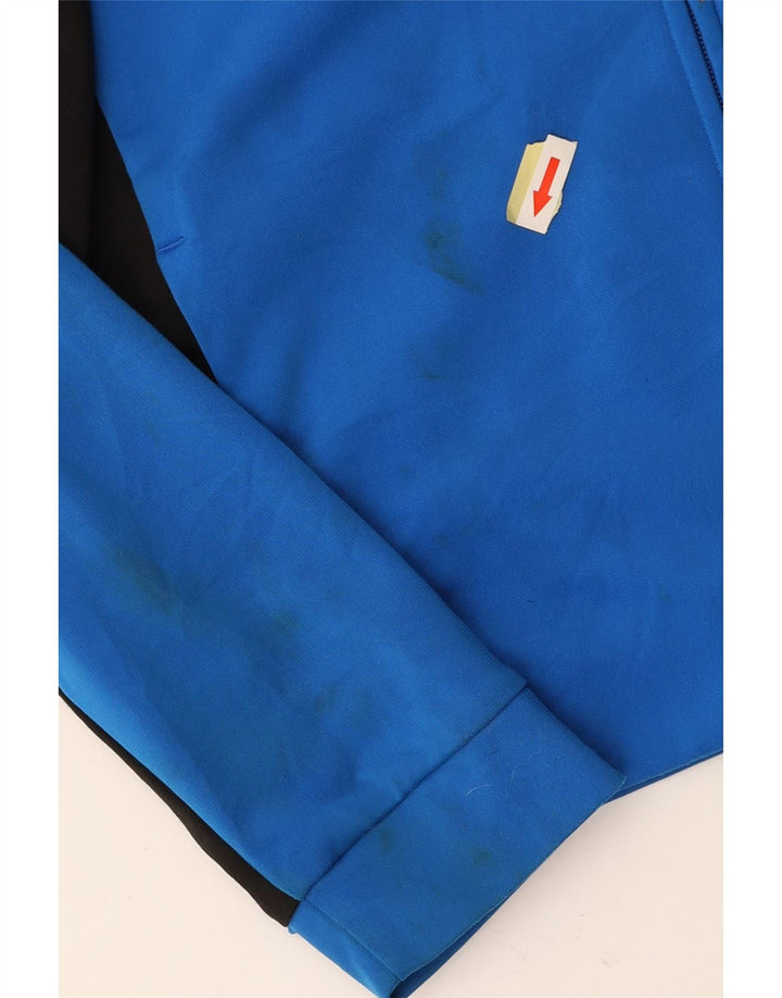 PUMA Boys Graphic Tracksuit Top Jacket 13-14 Years Blue Colourblock