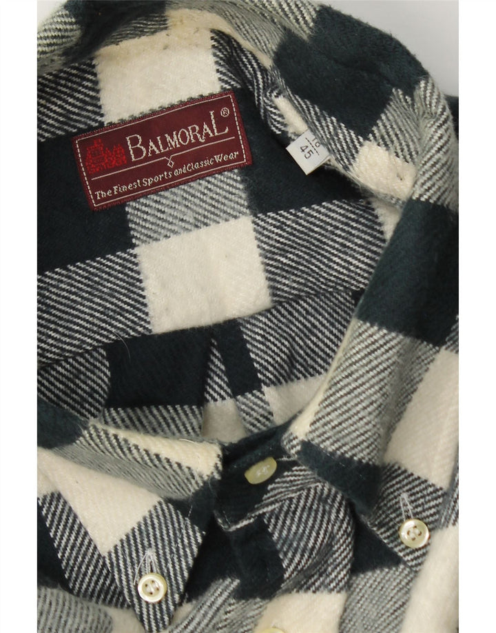 Balmoral Mens Flannel Shirt Size 45 18 2XL Green Gingham