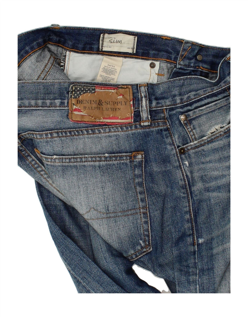 RALPH LAUREN Mens Slim Jeans W34 L30 Blue Cotton Vintage Ralph Lauren and Second-Hand Ralph Lauren from Messina Hembry 