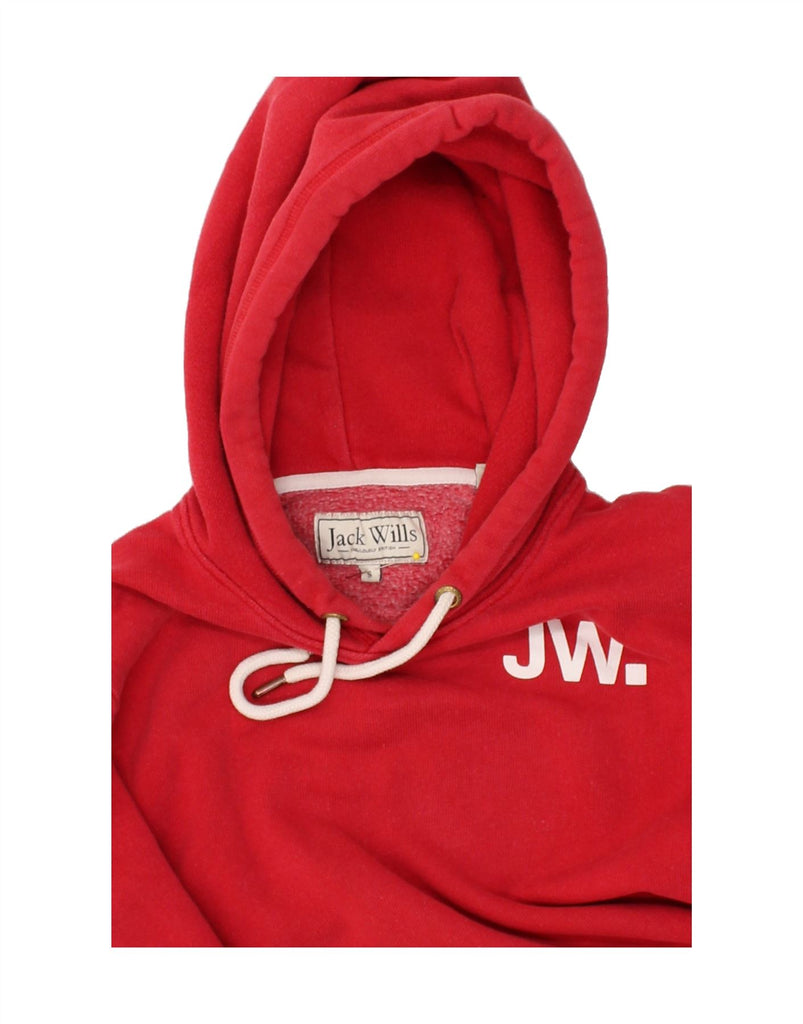 JACK WILLS Mens Hoodie Jumper Small Red Cotton | Vintage Jack Wills | Thrift | Second-Hand Jack Wills | Used Clothing | Messina Hembry 