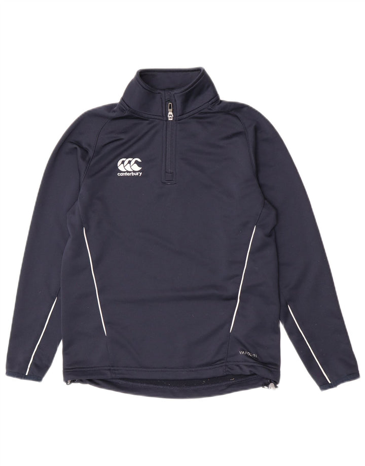 Canterbury Boys Zip Neck Sweatshirt Jumper 11-12 Years Navy Blue Polyester