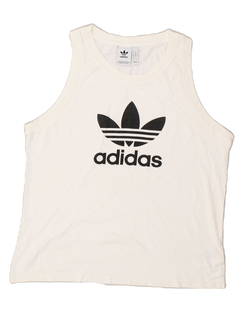 ADIDAS Mens Graphic T-Shirt Top Large White Cotton | Vintage Adidas | Thrift | Second-Hand Adidas | Used Clothing | Messina Hembry 