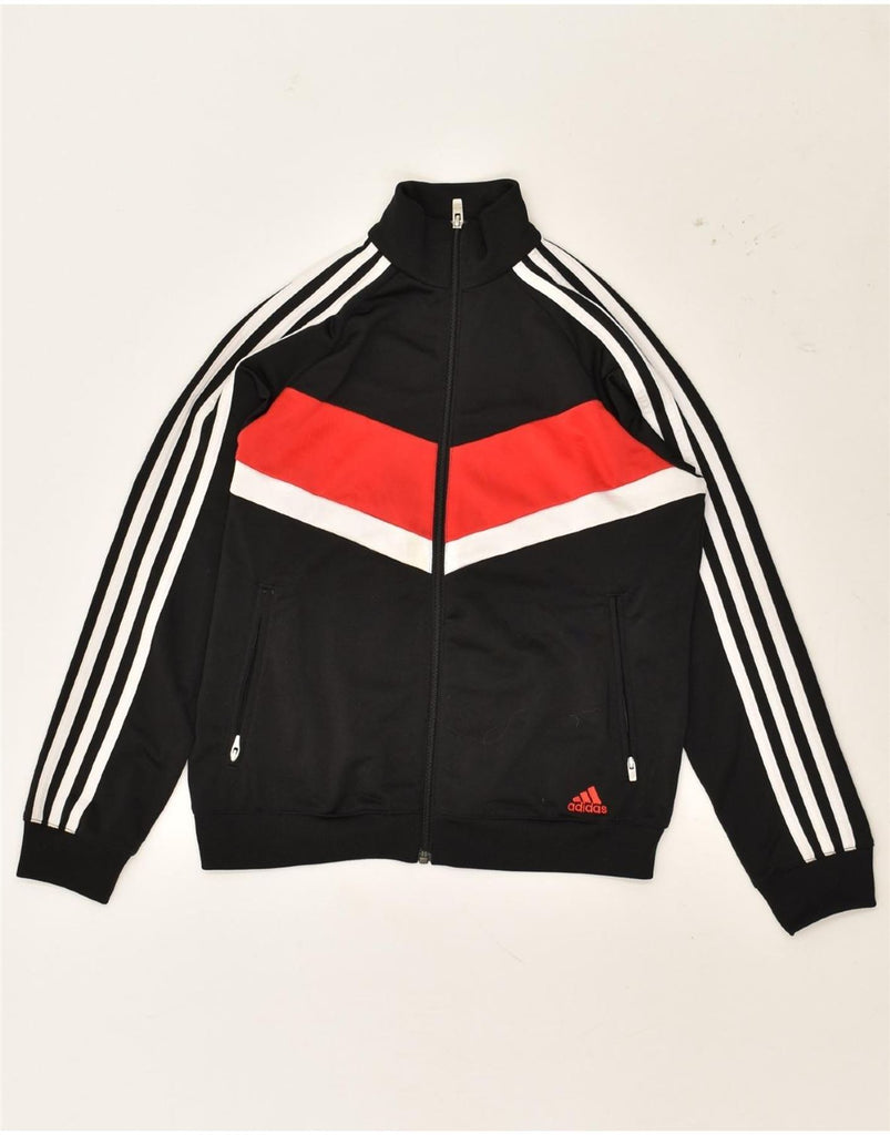 ADIDAS Boys Tracksuit Top Jacket 11-12 Years Black Colourblock Polyester | Vintage Adidas | Thrift | Second-Hand Adidas | Used Clothing | Messina Hembry 