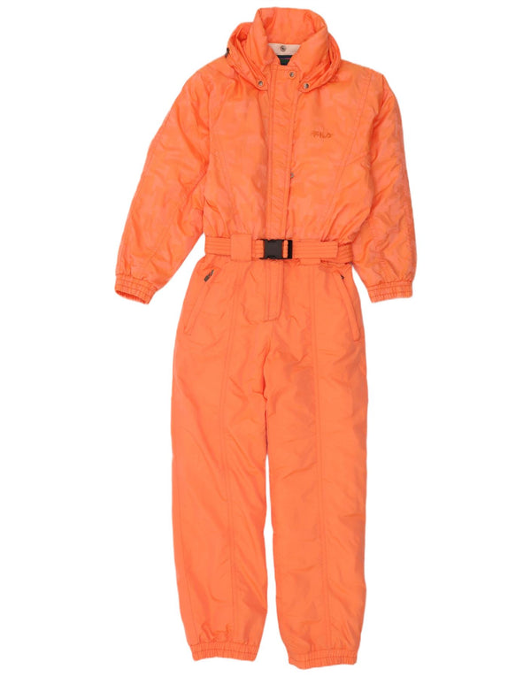 Fila Womens Hooded Ski Jumpsuit UK 12 Medium  Orange