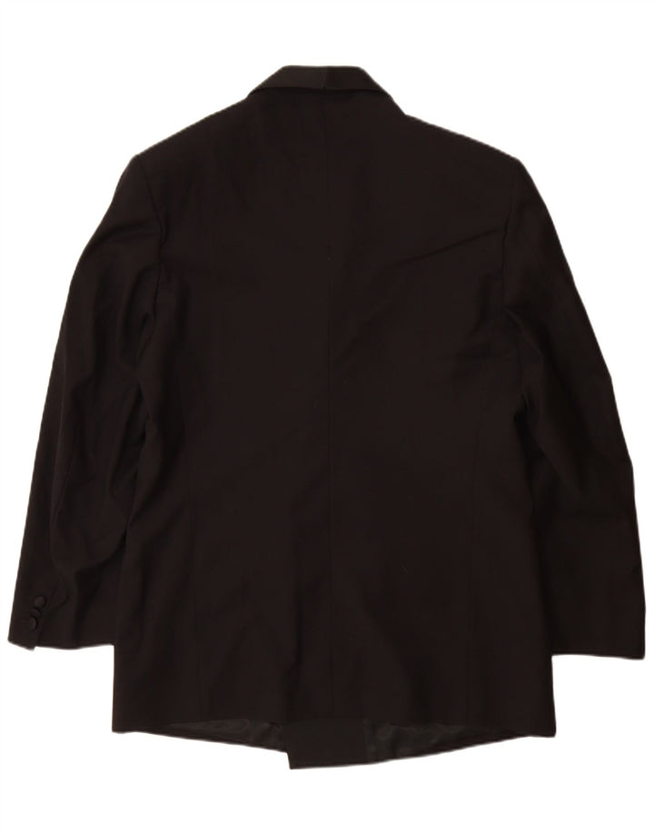 Osvaldo Testa Mens Double Breasted Blazer Jacket UK 40 Large Black
