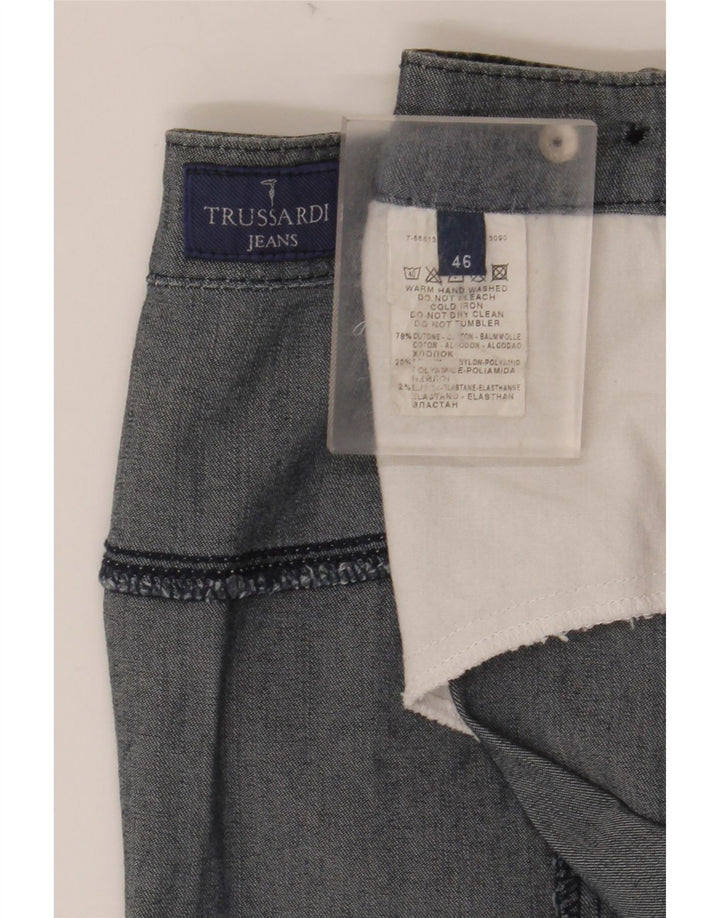 TRUSSARDI Womens Denim Skirt IT 46 Large W32  Navy Blue Cotton