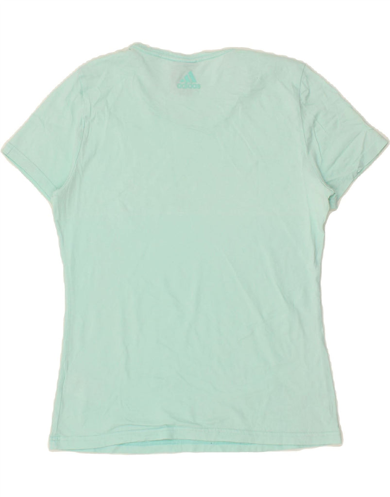ADIDAS Womens Graphic T-Shirt Top UK 16 Large Turquoise Cotton Vintage Adidas and Second-Hand Adidas from Messina Hembry 