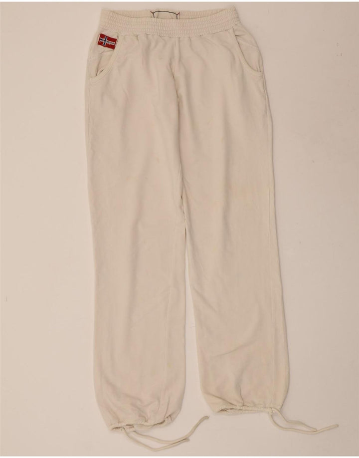 NAPAPIJRI Womens Graphic Tracksuit Trousers Joggers UK 12 Medium  White