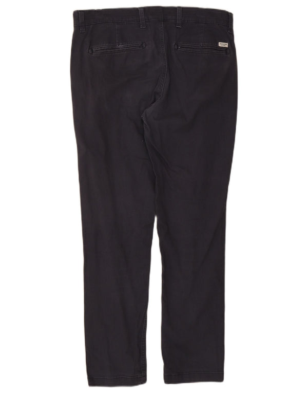 Jack & Jones Mens Slim Chino Trousers W32 L28 Navy Blue Cotton