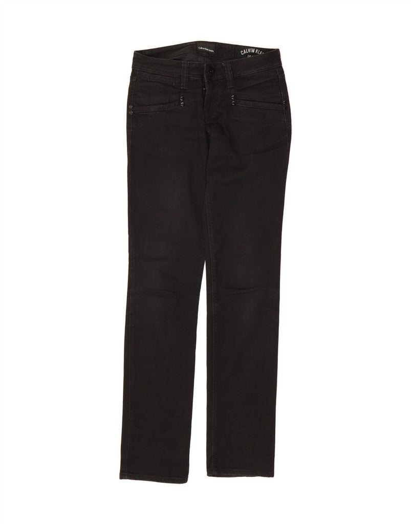 CALVIN KLEIN Womens Graphic Straight Jeans W26 L33 Black Cotton Vintage Calvin Klein and Second-Hand Calvin Klein from Messina Hembry 